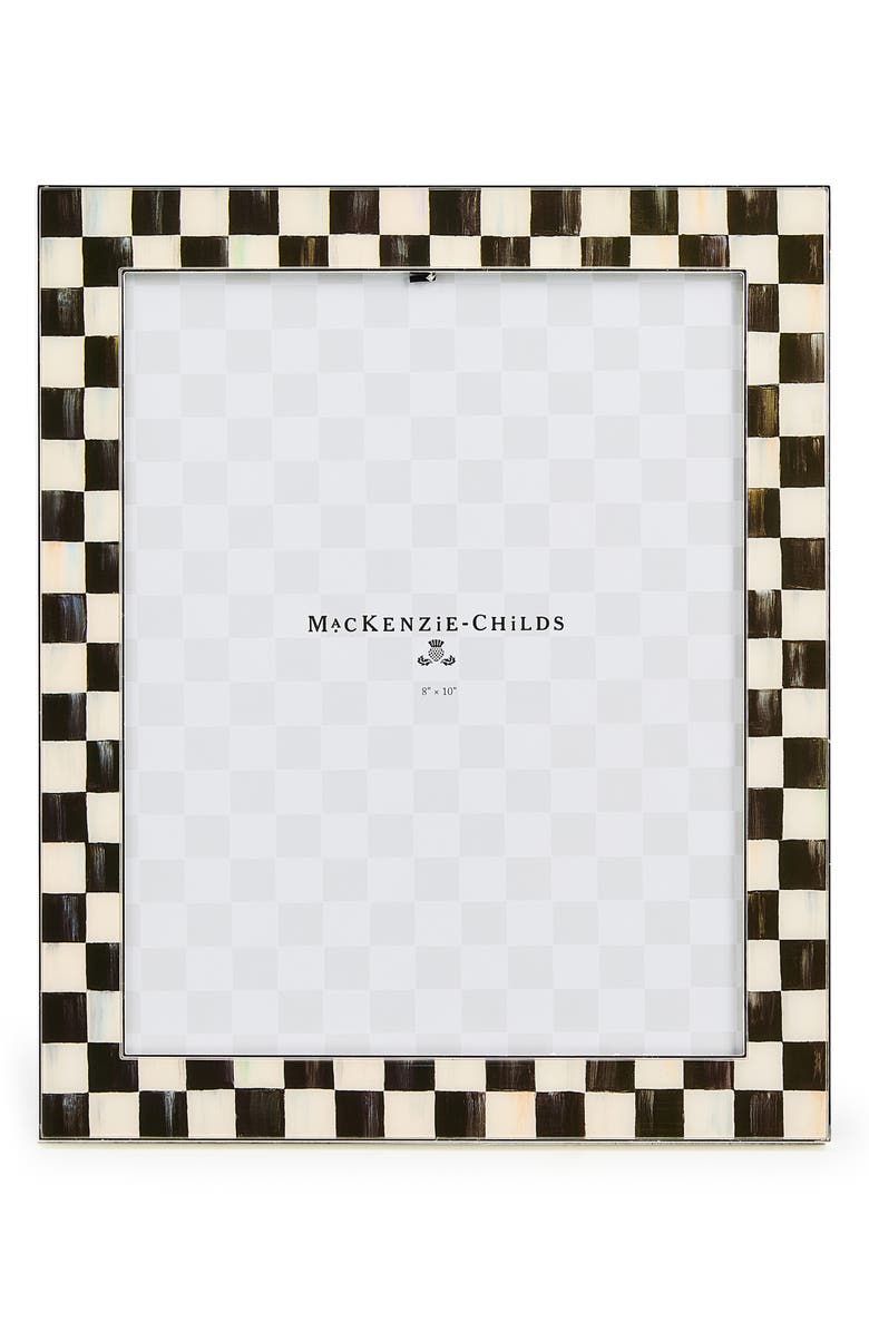 MACKENZIE CHILDS Courtly Check Silver Plate 8 x 10-Inch Picture Frame, Main, color, Courtly