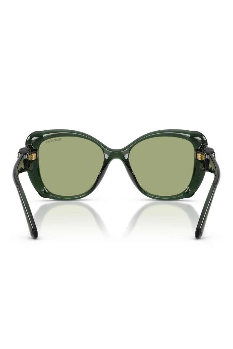 53mm Butterfly Sunglasses, Alternate, color, TRANSPARENT GREEN / GREEN