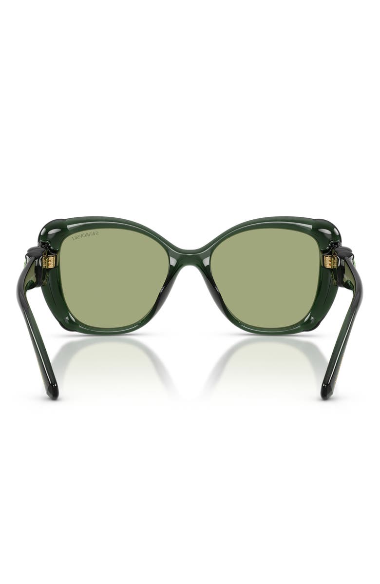 Swarovski 53mm Butterfly Sunglasses, Alternate, color, Transparent Green / Green