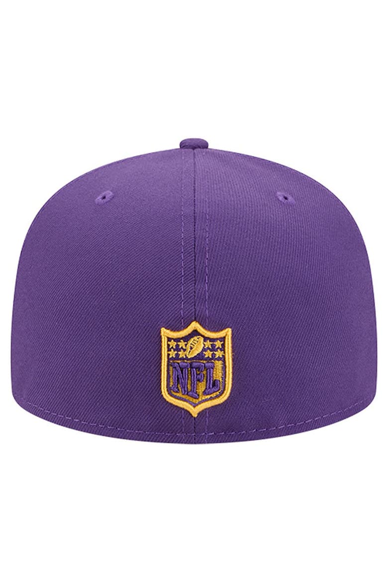 Men's New Era  Purple Minnesota Vikings Group Chat 59FIFTY Fitted Hat, Alternate, color, Purple
