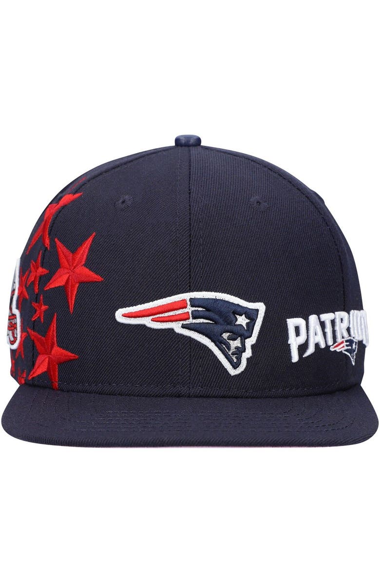 PRO STANDARD Men's Pro Standard New England Patriots Navy Stars Snapback Hat, Alternate, color, 
