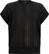 AllSaints Giana Open Stitch Short Sleeve Sweater