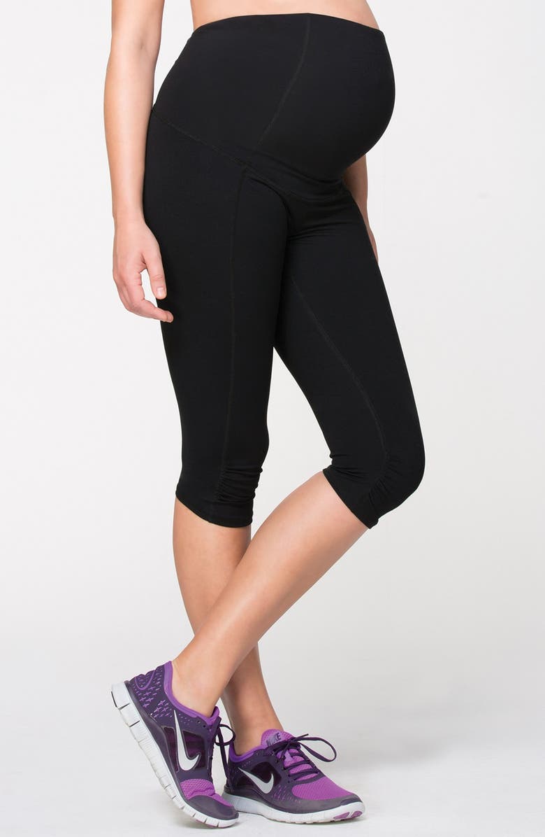 Ingrid & Isabel<sup>®</sup> Knee Length Active Maternity Pants with Crossover Panel, Main, color, 