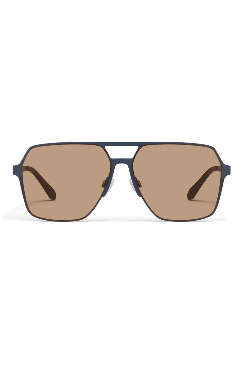 Backstage Pass 60mm Aviator Sunglasses, Main, color, MATTE NAVY/ TAN