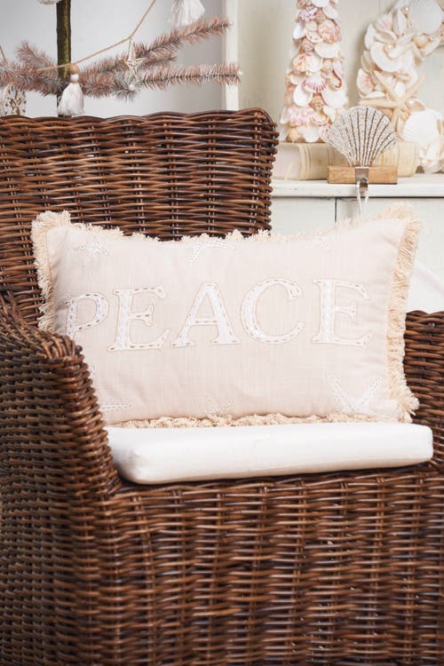 C & F Home C&f Home Gold Coast Peace Throw Pillow, 14" X 22" In Neutral