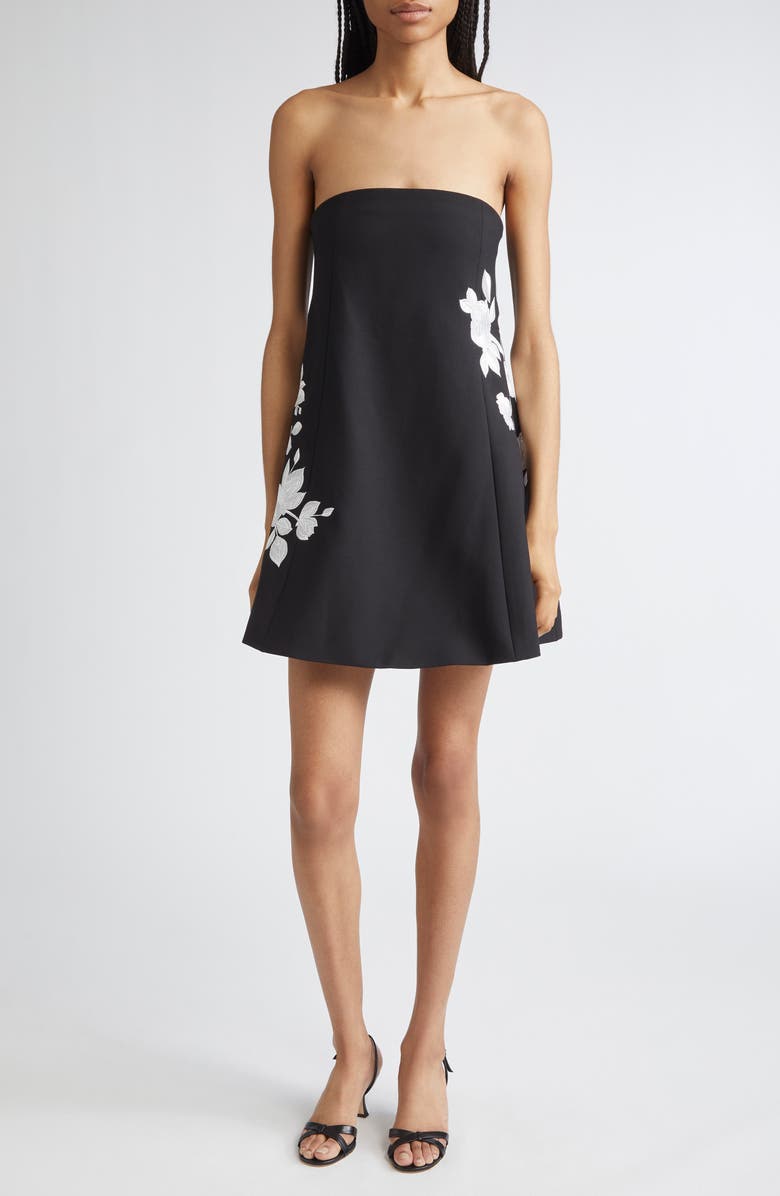 Cinq à Sept Irla Trailing Floral Strapless Minidress, Main, color, 