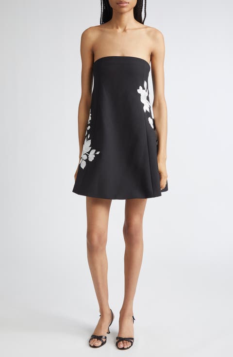 Irla Trailing Floral Strapless Minidress