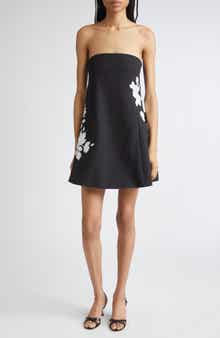 Irla Trailing Floral Strapless Minidress