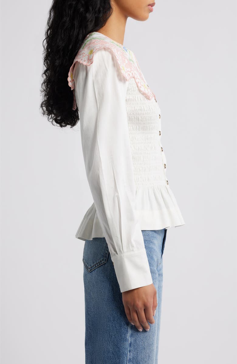 Damson Madder Valentina Collared Top, Alternate, color, White