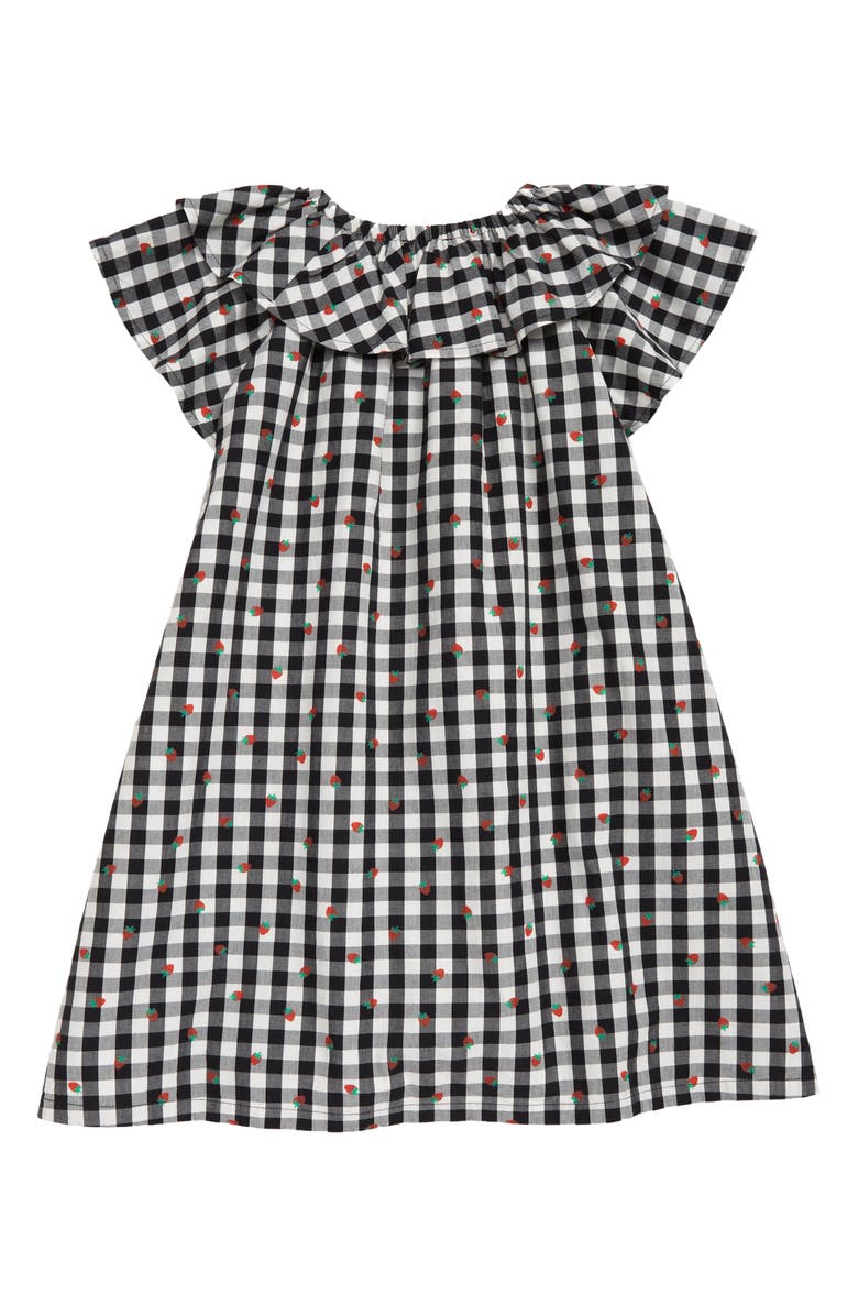 Tucker + Tate Kids' Print Ruffle Cotton Dress, Alternate, color, Ivory- Black Gingham Berry
