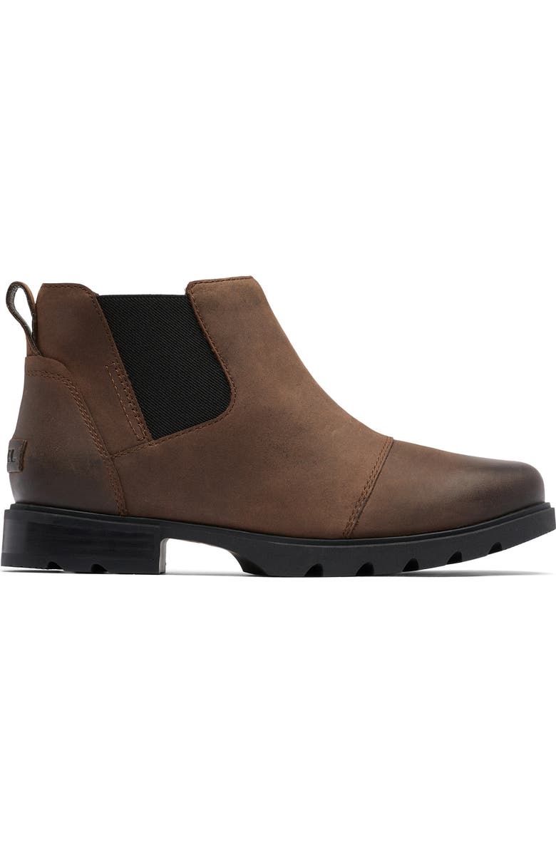 SOREL Emelie III Waterproof Chelsea Boot, Alternate, color, Tobacco/ Black