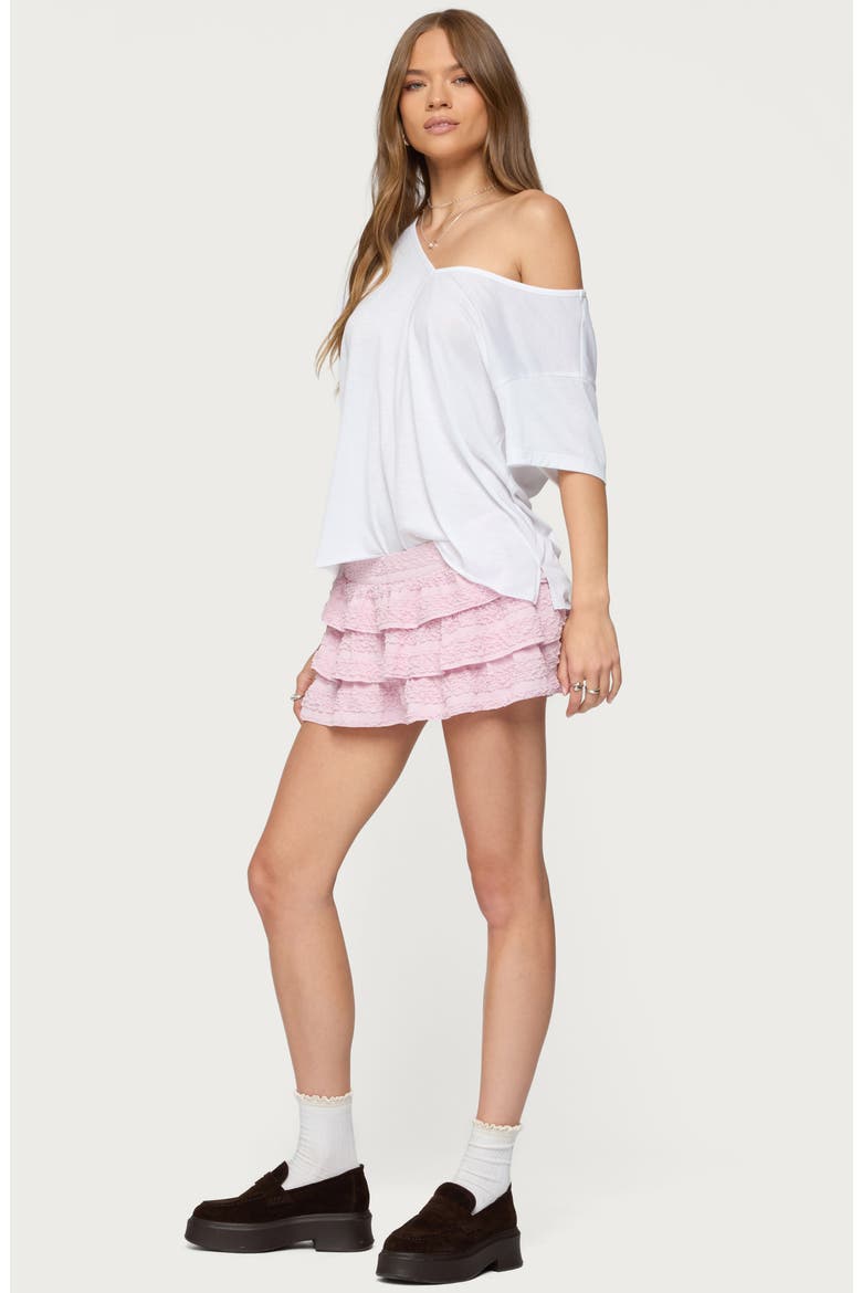 Margaux Low Rise Tiered Ruffle Miniskort, Alternate, color, PINK