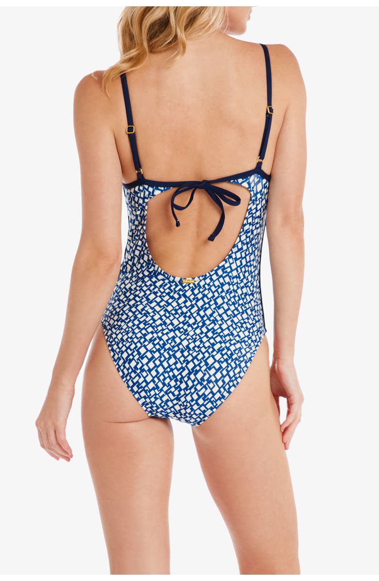 HELEN JON Giselle Tie Back One-Piece, Alternate, color, Cap Ferrat