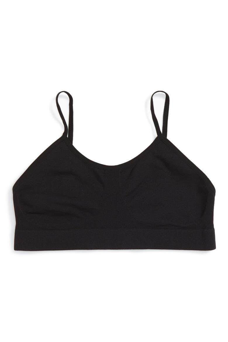 Kids' Seamless Bralette, Main, color, BLACK