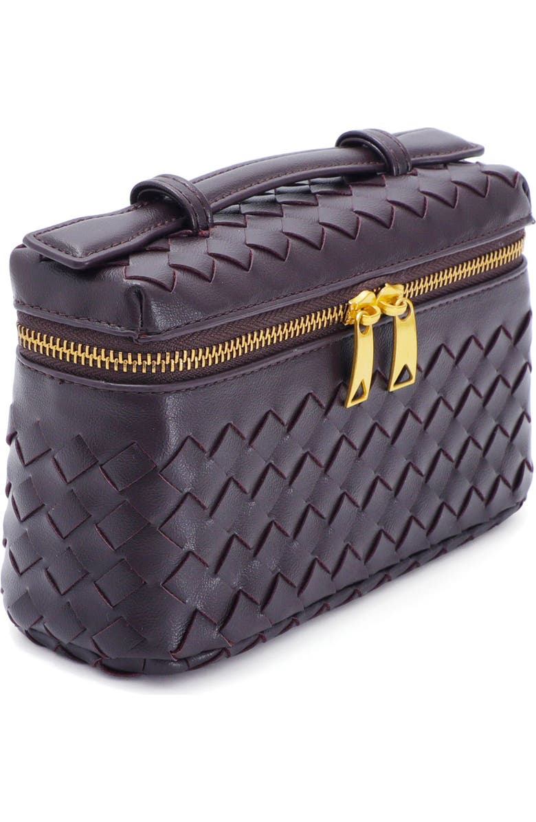 Adornia Burgundy Woven Top Handle Bag, Alternate, color, Burgundy