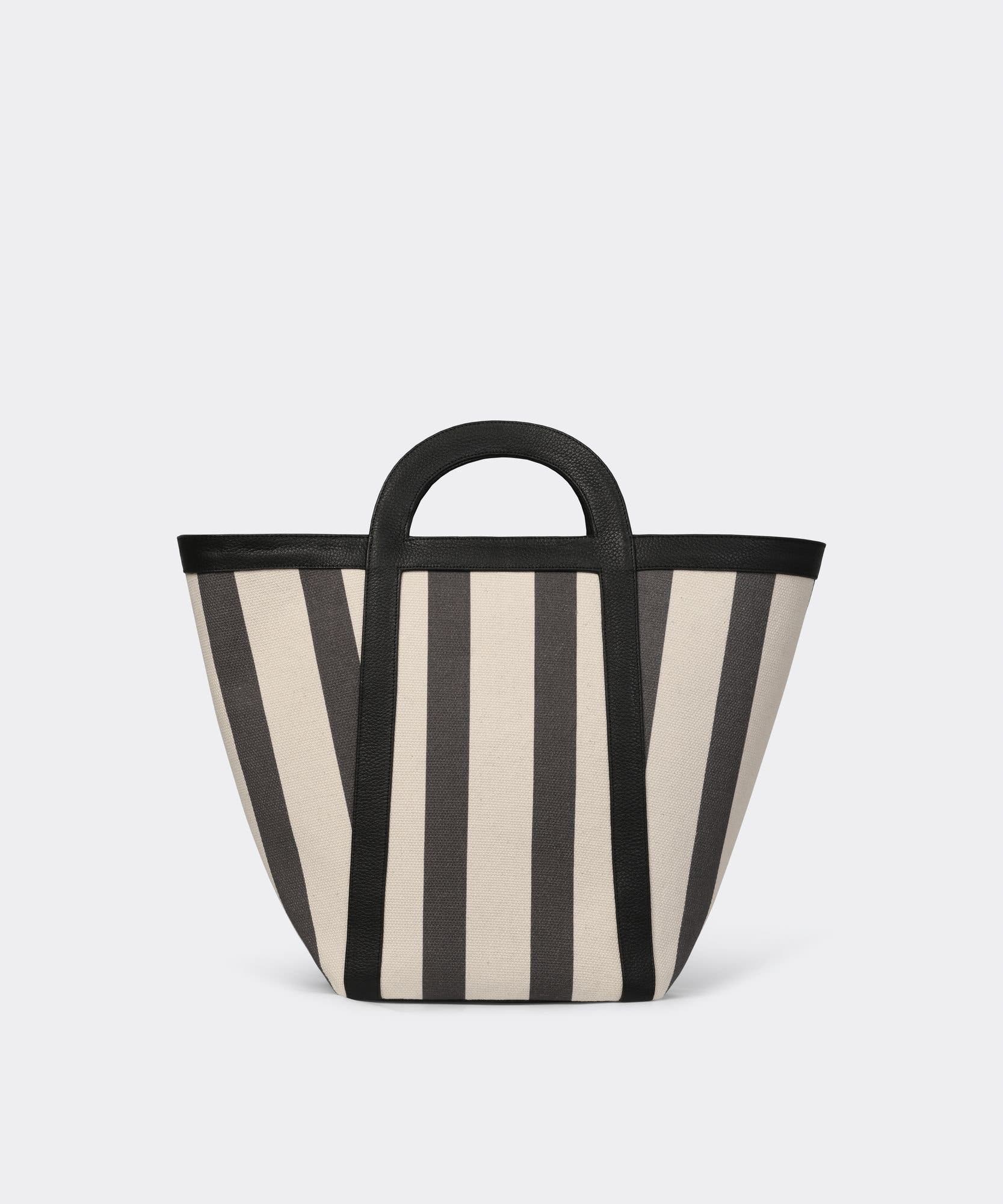 Atuel Stripe Large Tote, Main, color, Natural Canvas Black