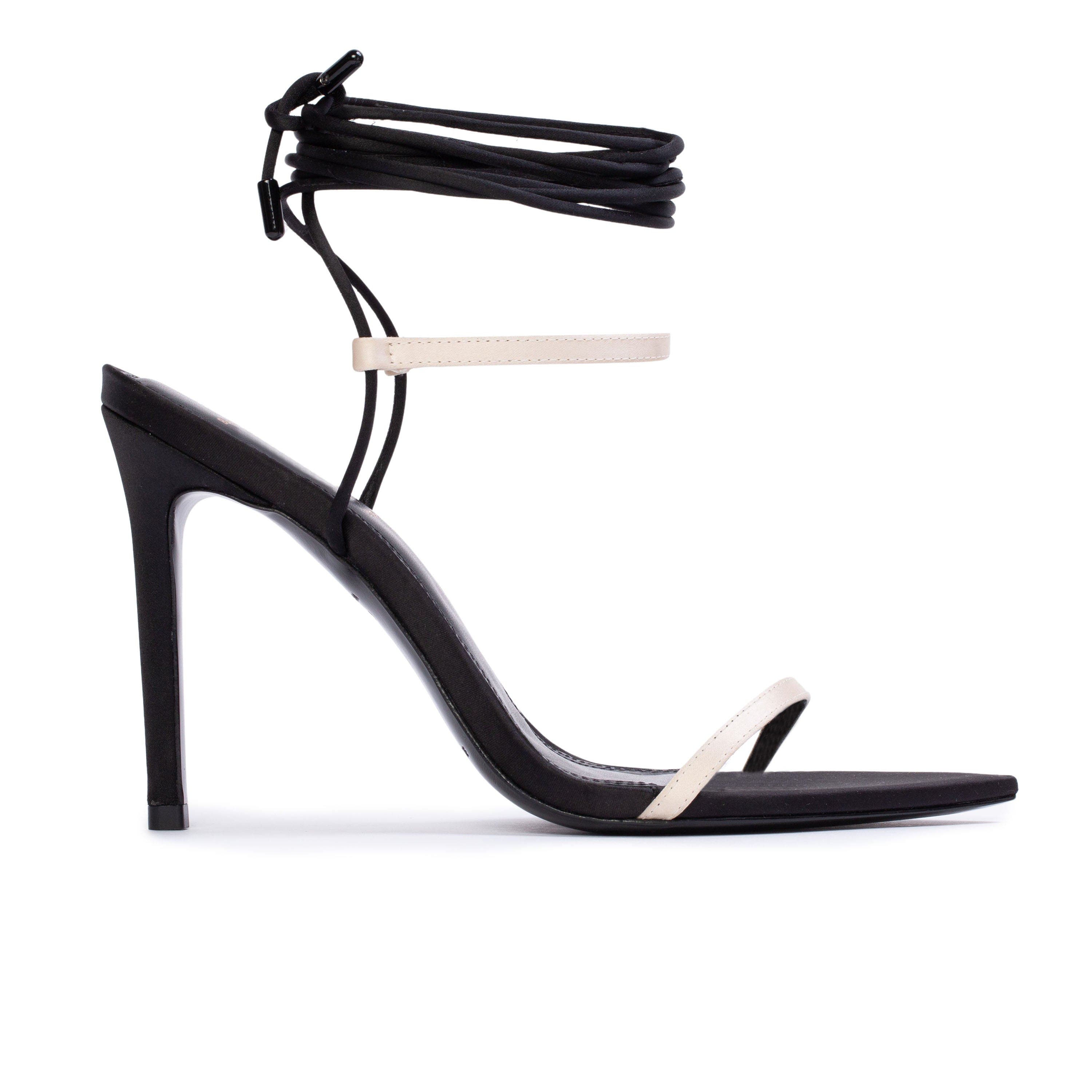 Lauren100 Strappy Sandal, Main, color, Black/Champagne Satin