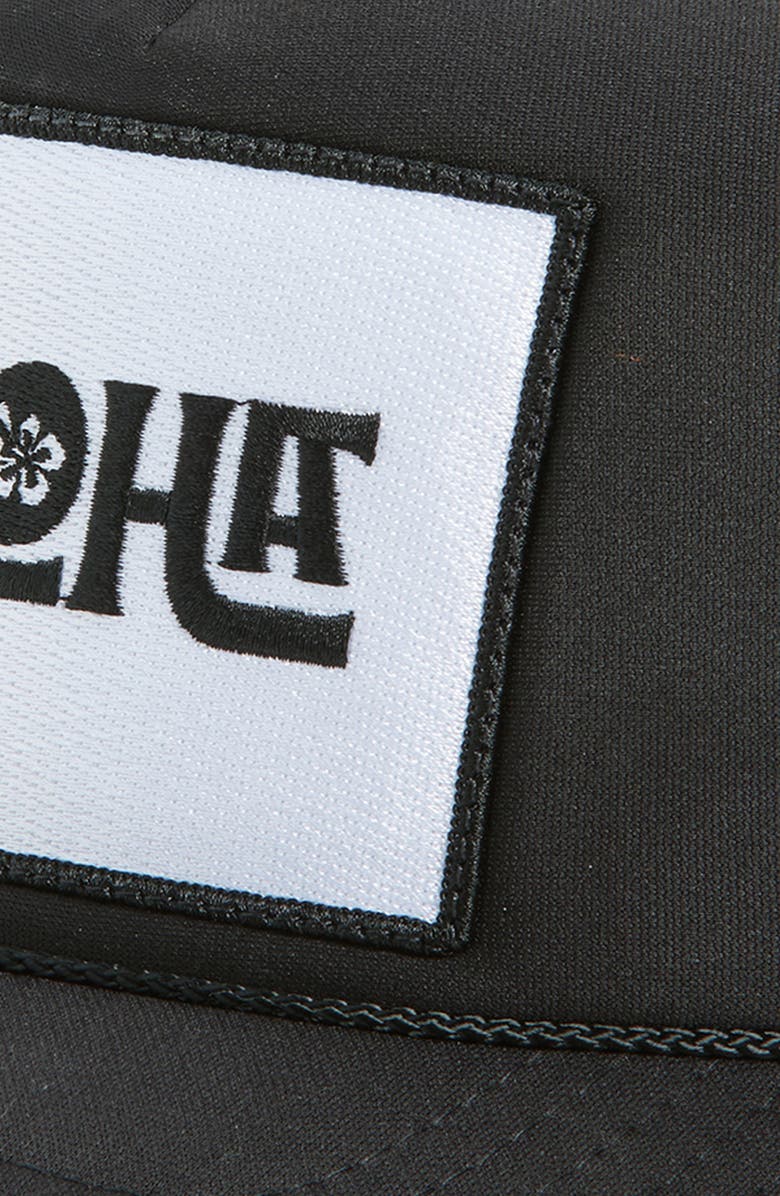 Friday Feelin’ Aloha Flower Trucker Hat, Alternate, color, Black