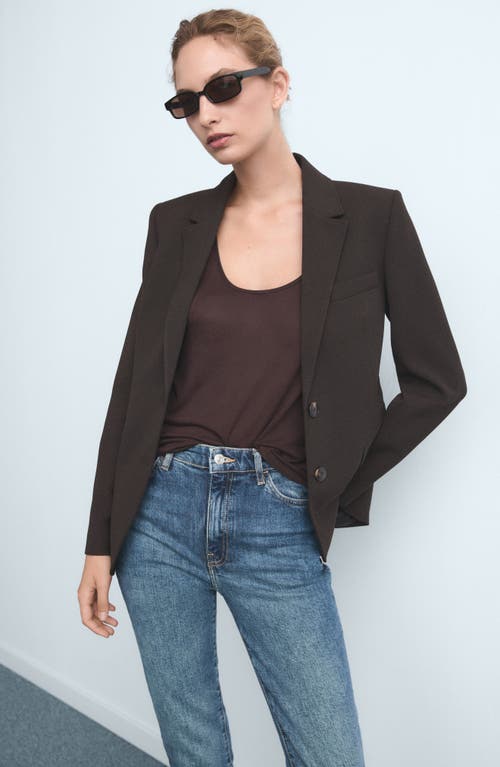 Mango Claudia Crop Slim Fit Jeans In Blue
