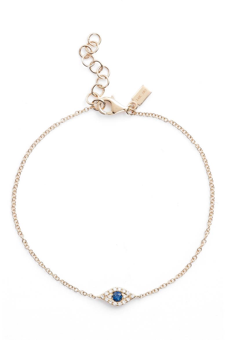 Evil Eye Line Bracelet, Main, color, YELLOW GOLD