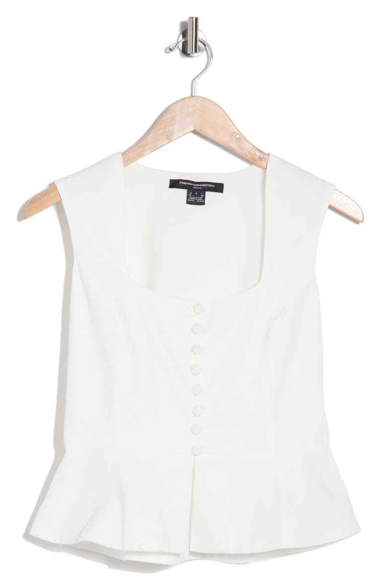 Sleeveless Peplum Top, Main, color, LINEN WHITE