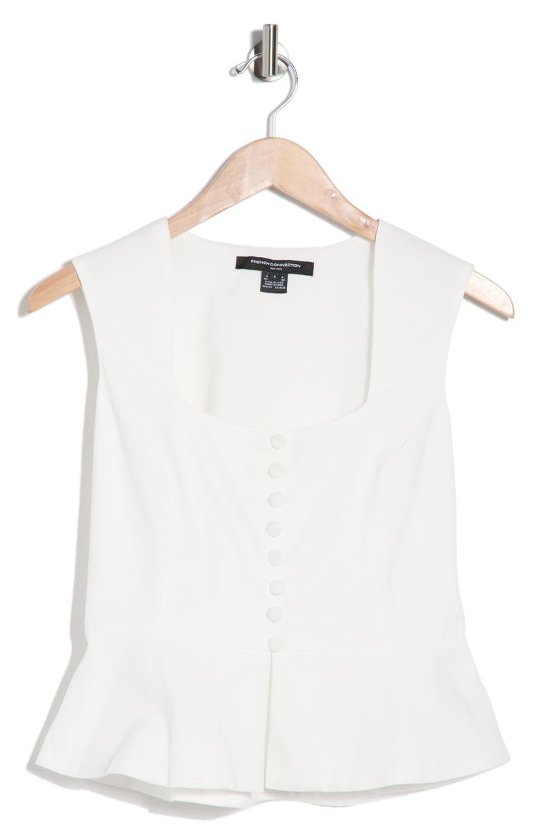 French Connection Sleeveless Peplum Top, Main, color, Linen White