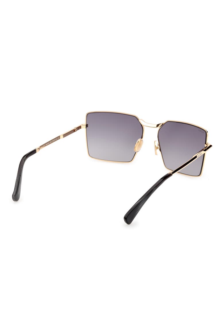 58mm Gradient Rectangular Sunglasses, Alternate, color, SHINY DEEP GOLD / SMOKE