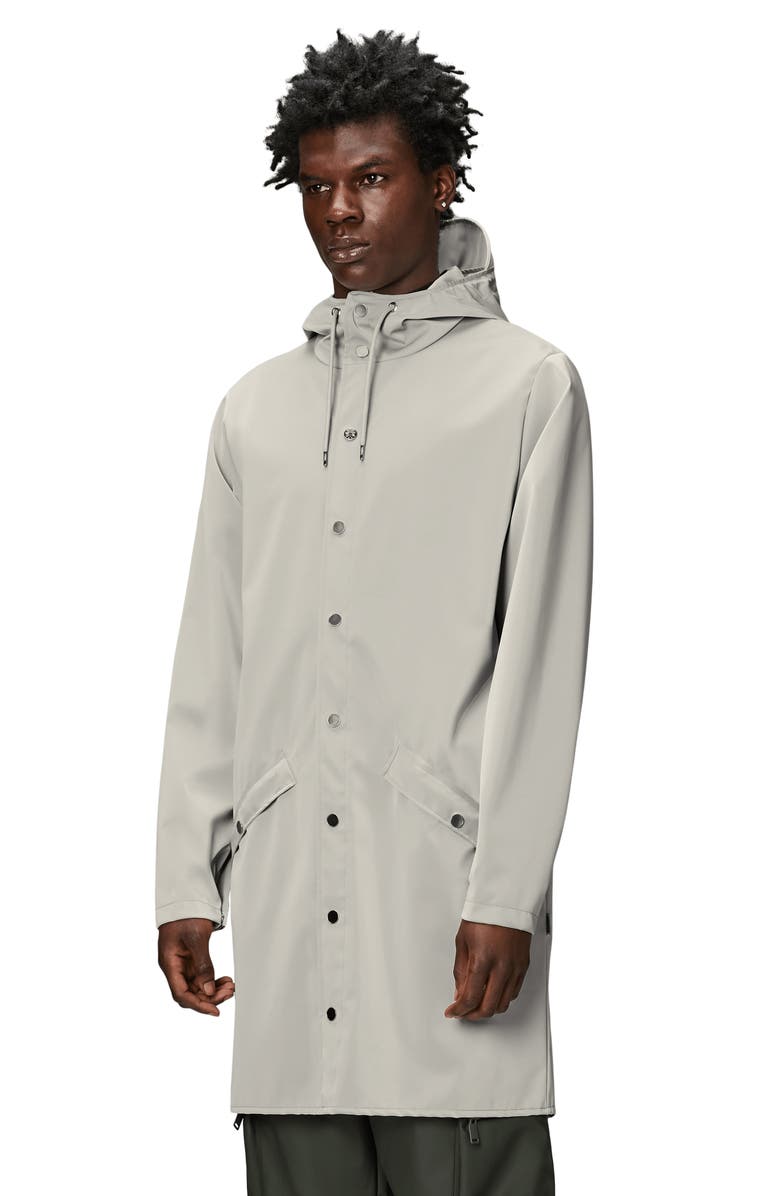 Rains Waterproof Hooded Long Rain Jacket, Alternate, color, 