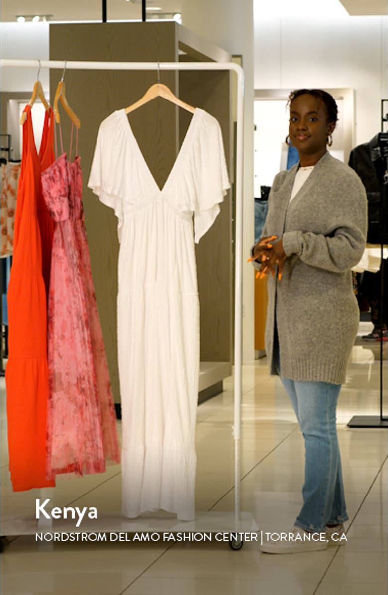 free-est La La Tiered Flutter Sleeve Maxi Dress, sales video thumbnail