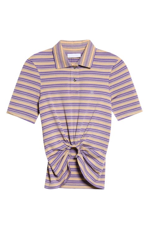 Pierced Stripe Polo