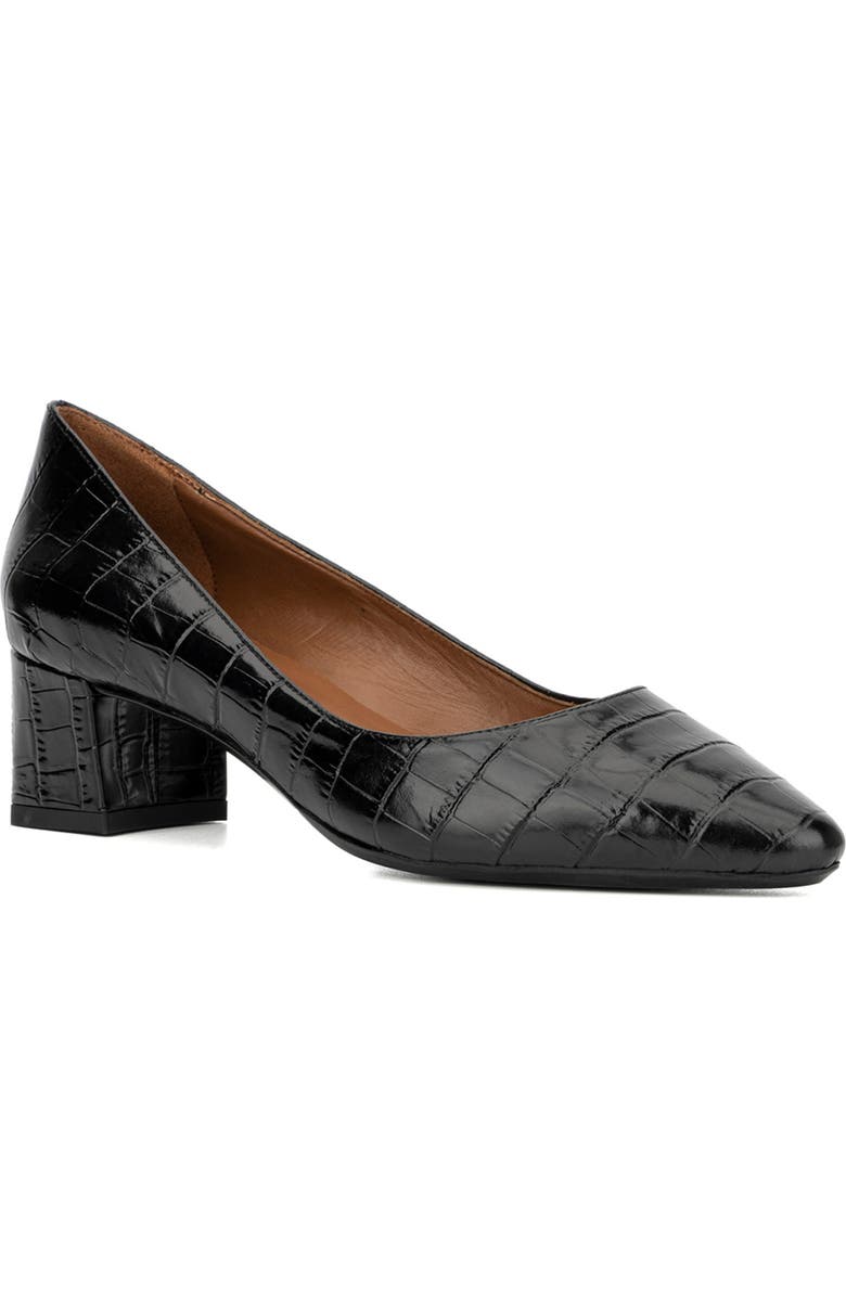 Aquatalia Pasha Croc Embossed Pointed Toe Pump, Main, color,