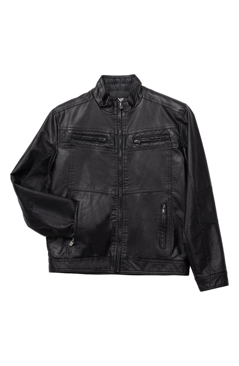 XRAY Faux Leather Casual Motorcycle Jacket, Main, color, Black