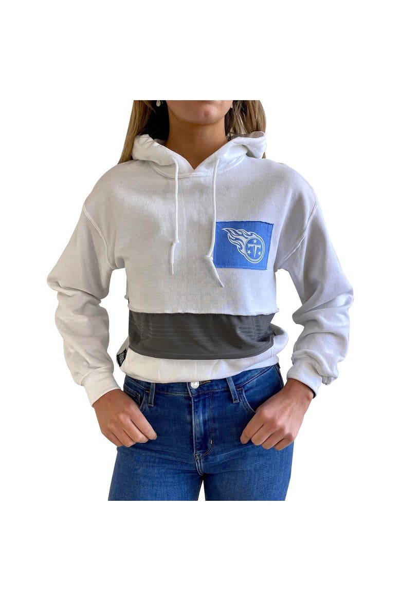 Women's Refried Apparel White Tennessee Titans Sustainable Crop Dolman Pullover Hoodie, Alternate, color, White