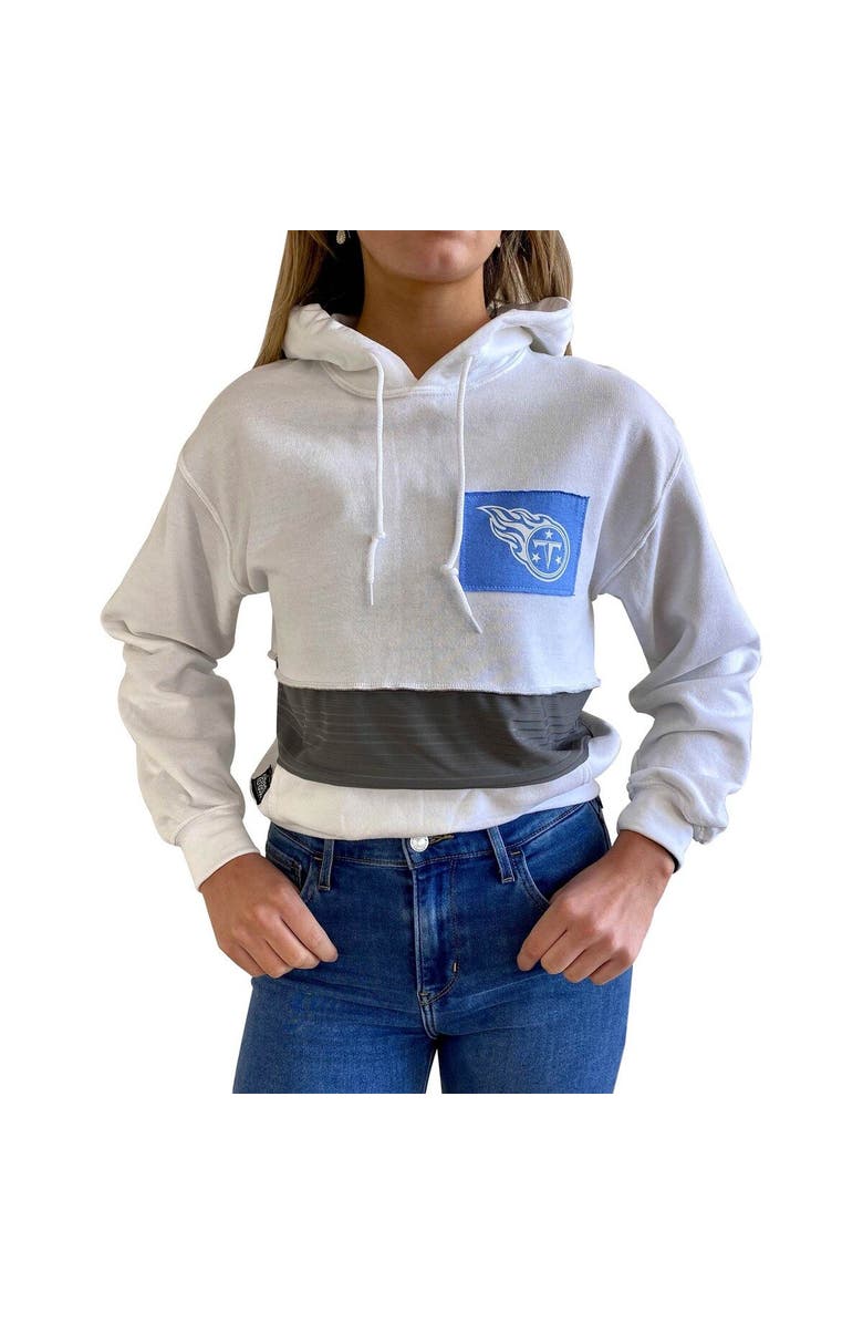 REFRIED APPAREL Women's Refried Apparel White Tennessee Titans Sustainable Crop Dolman Pullover Hoodie, Alternate, color, White