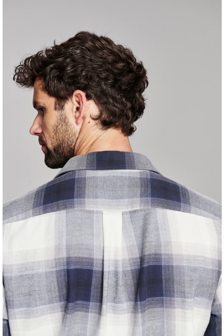 Bold Melangé Plaid Shirt, Alternate, color, CARBON BLUE