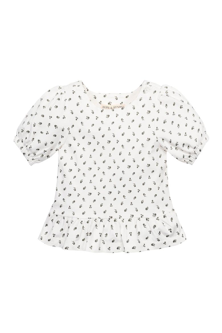 Baby Girls' Organic Knit Peplum Top, Infant, Alternate, color, Provence Ditsy Floral