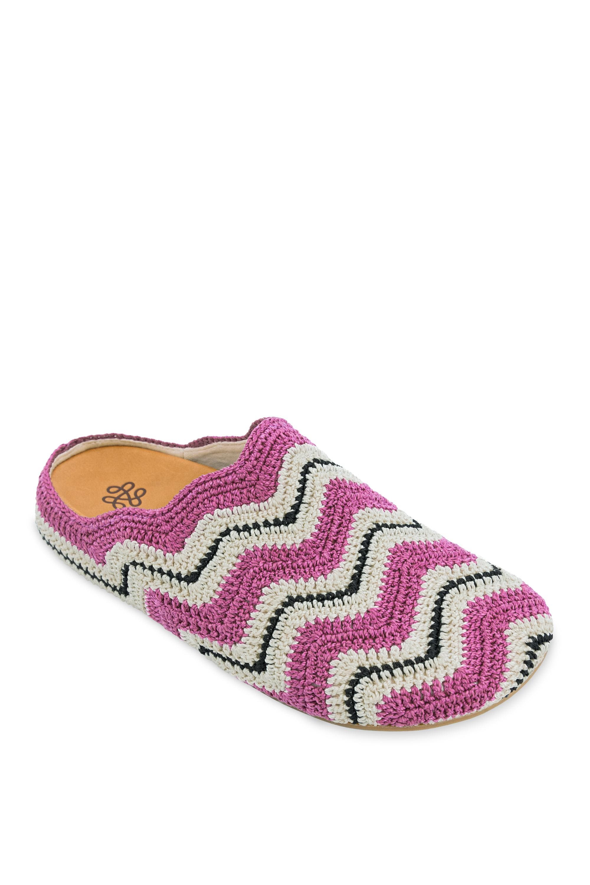Bolinas Crochet Ripple Clog, Alternate, color, Fuchsia Ripple