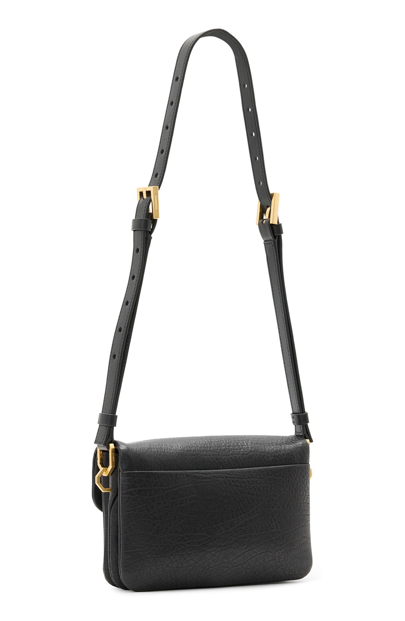 AllSaints Jupiter Leather Crossbody Bag, Alternate, color, Black