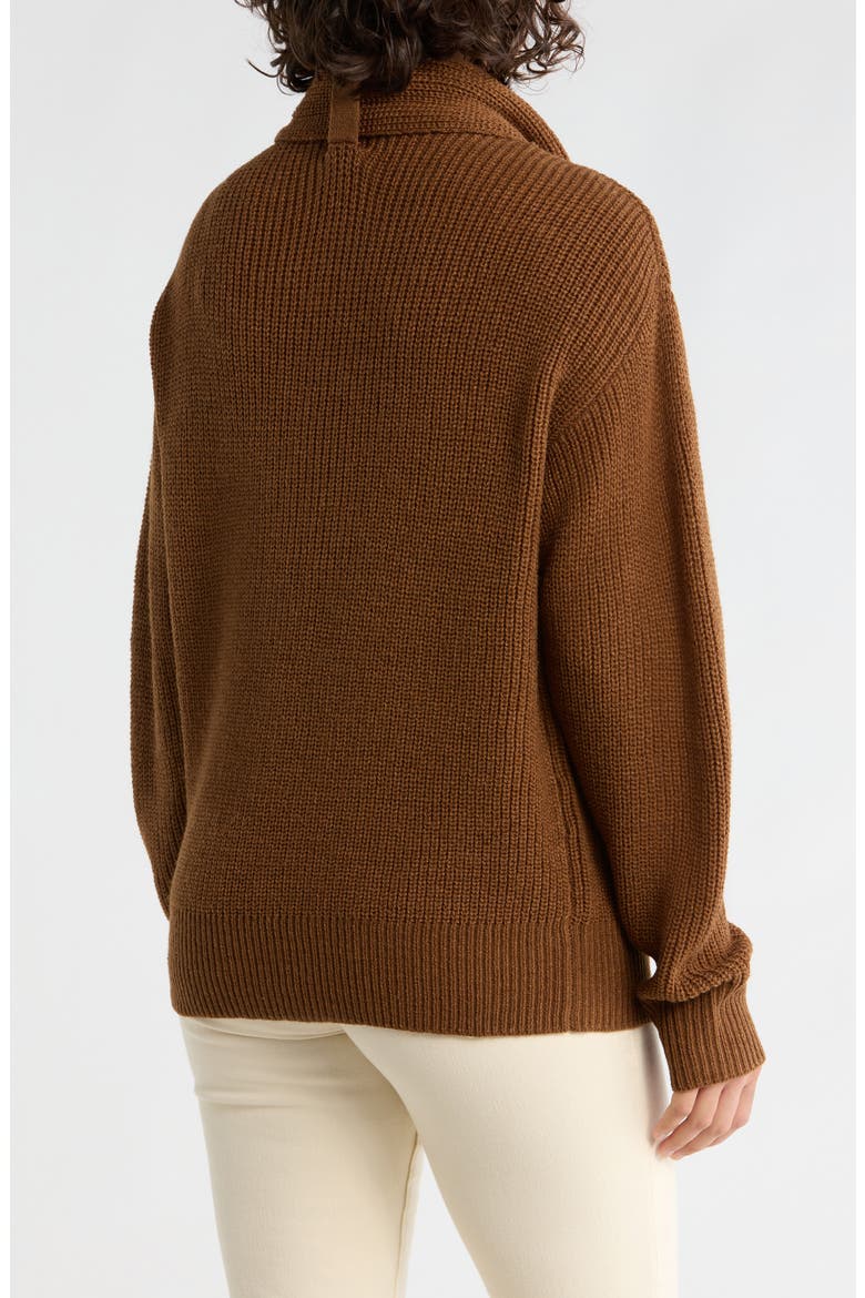 Scarf Neck Sweater, Alternate, color, BROWN