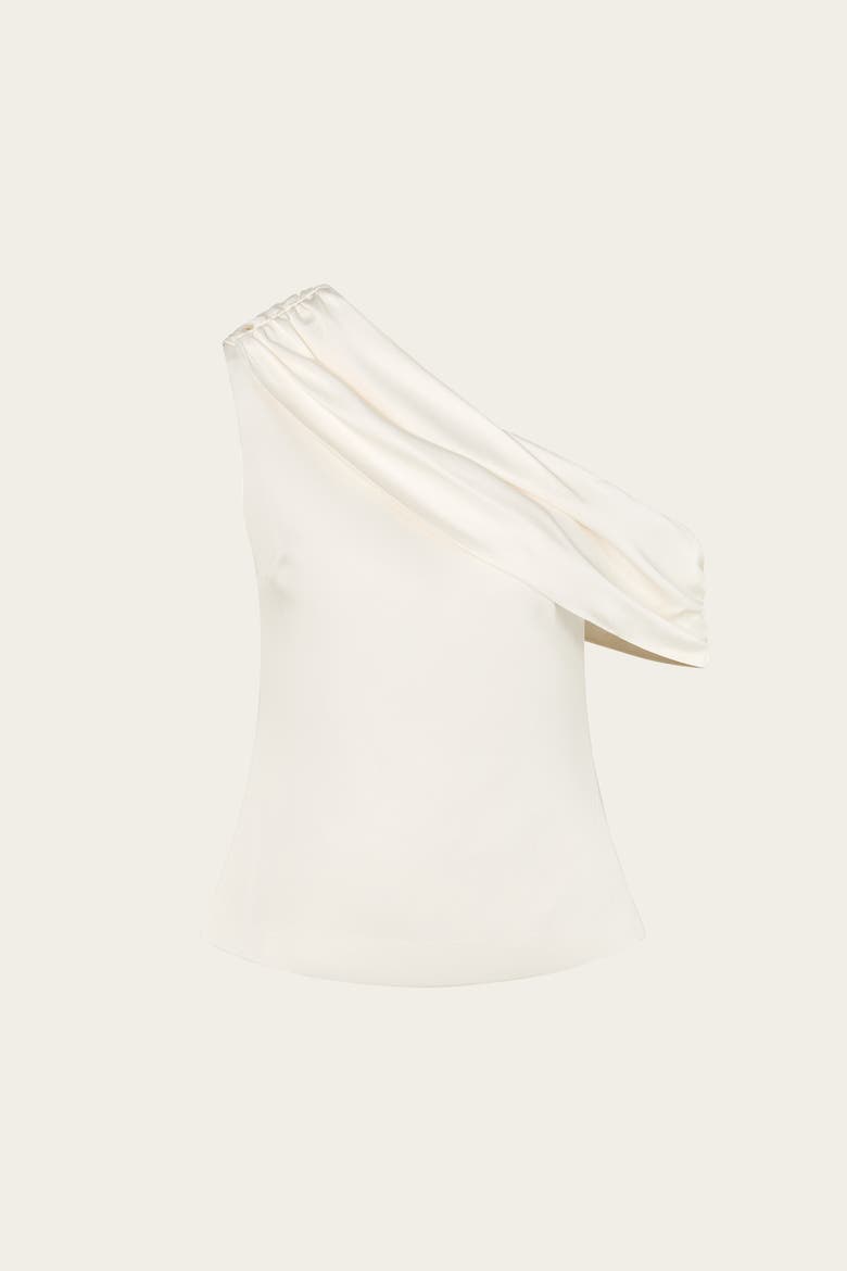 Seleah Draped Asymmetrical Top, Alternate, color, Vanilla