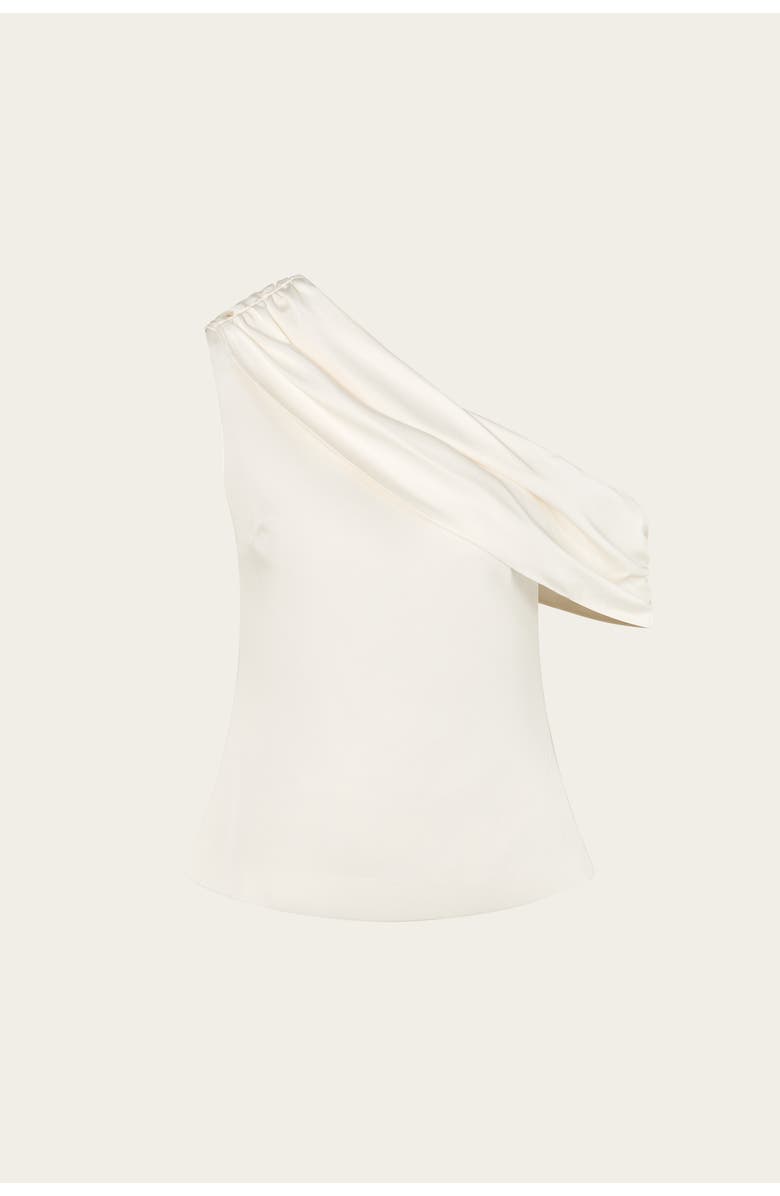 Malina Seleah Draped Asymmetrical Top, Alternate, color, Vanilla