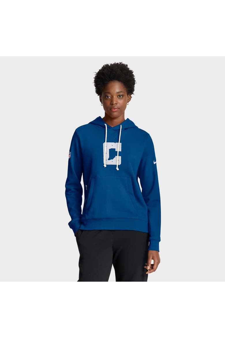 Women's Nike Royal Indianapolis Colts Sideline Standard Issue Initial Home Dri-FIT Hoodie, Main, color, Royal