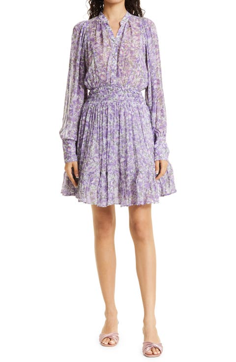 Floral Long Sleeve Georgette Dress