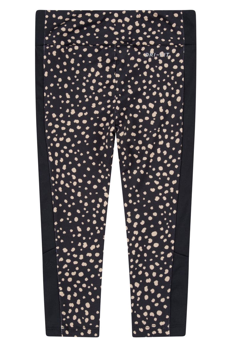 Kids' Dri-FIT Animal Spot Leggings, Alternate, color, BLACK