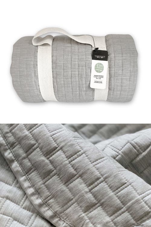 Bedvoyage Melange Viscose Cotton Blend Breathable Quilted Coverlet In Silver