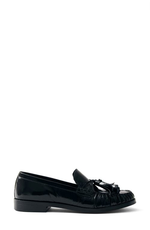 Alohas Marietta Onix Black Leather Loafers In Black