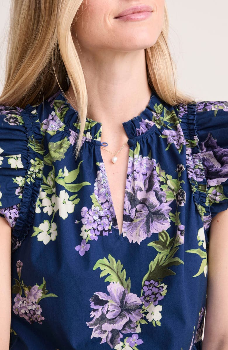 vineyard vines Floral Print Tiered Ruffle Minidress, Alternate, color,