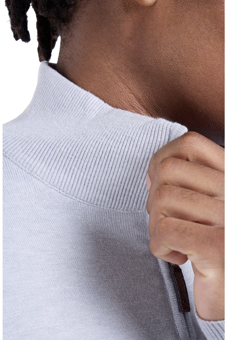 Mock Neck Quarter Zip Sweater, Alternate, color, LIGHT HEATHER GREY