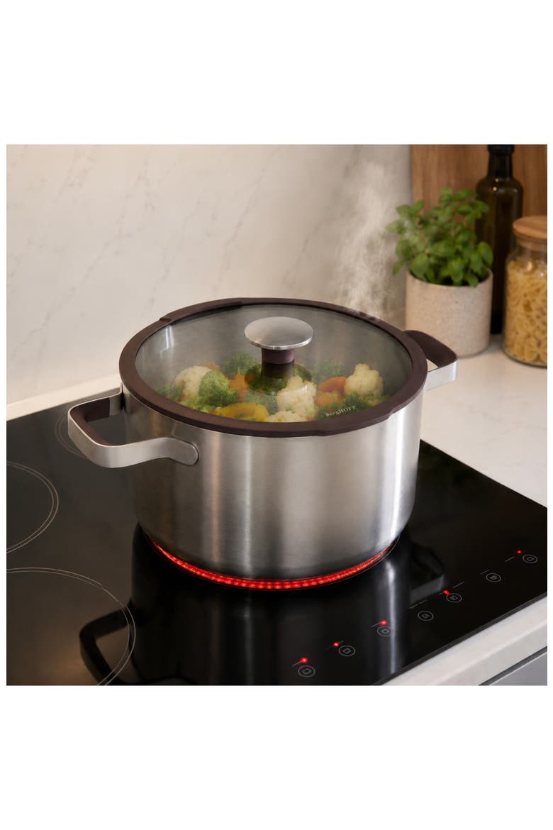 Elements Stainless Steel Saucepan with Glass Lid, Alternate, color, PURPLE