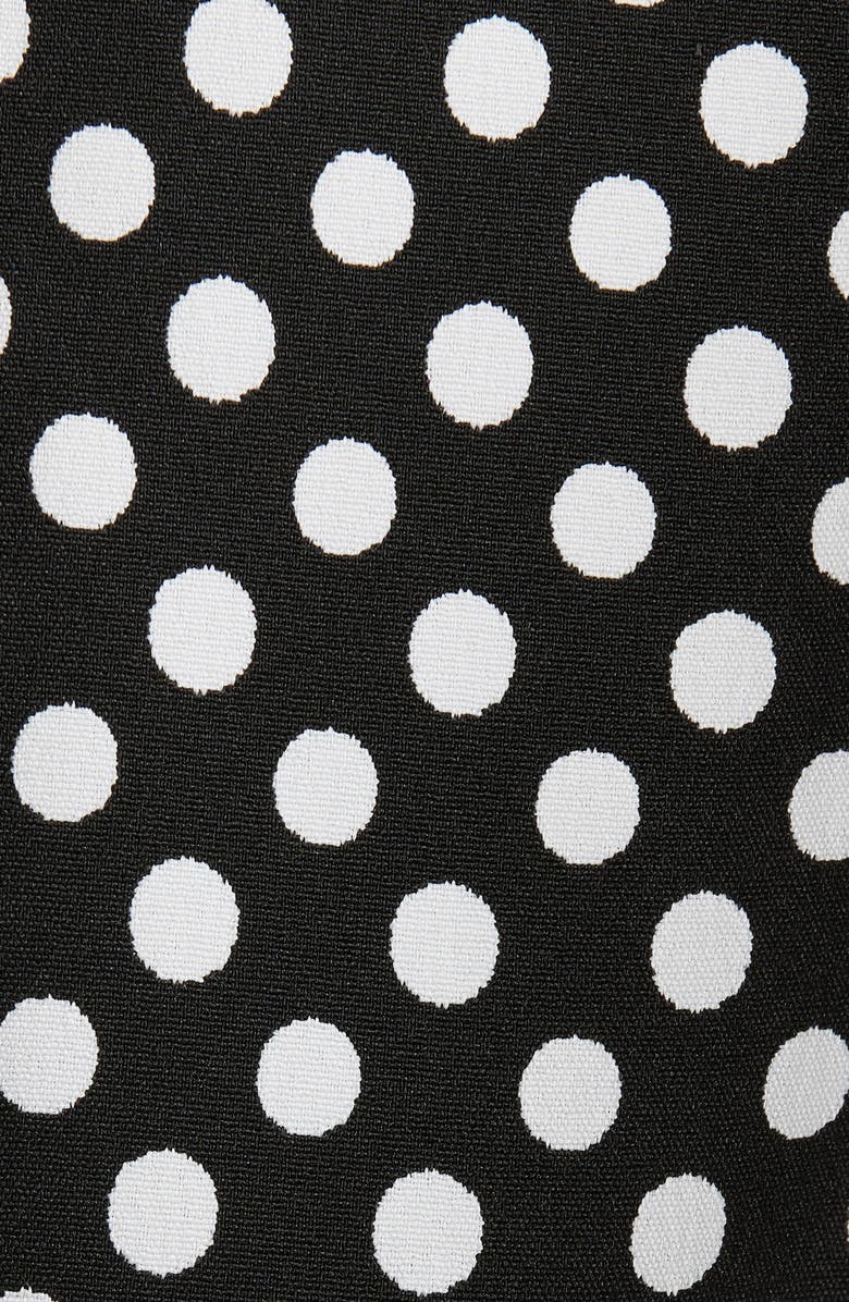 KASPER Dot Three Button Jacket, Alternate, color, Black/ Lily White